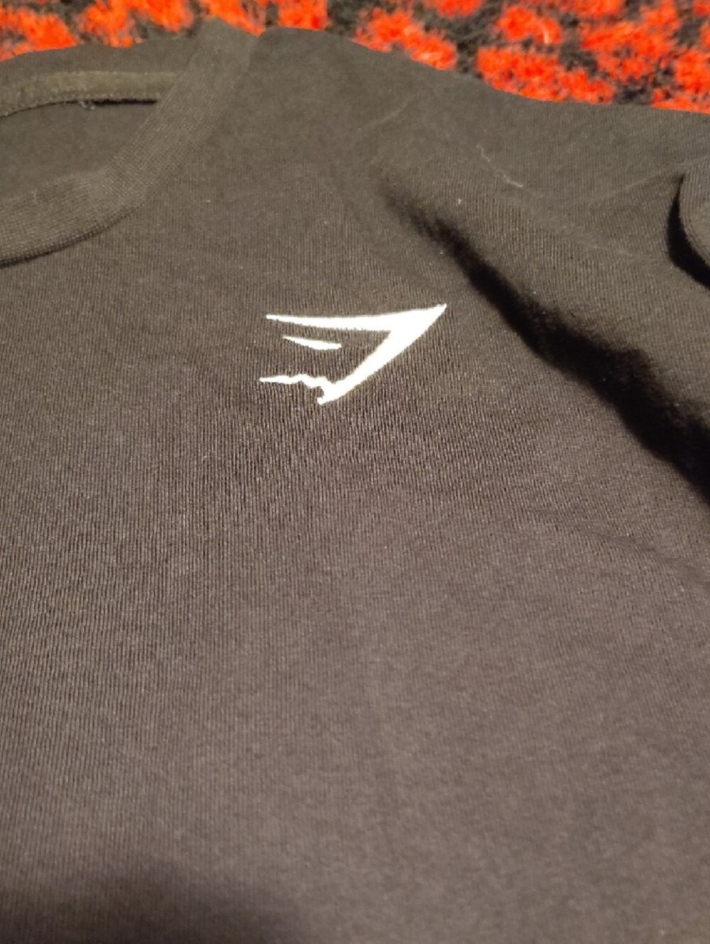 Gymshark Black Long Sleeve Crew with White Chest Logo - Picture 3 of 4